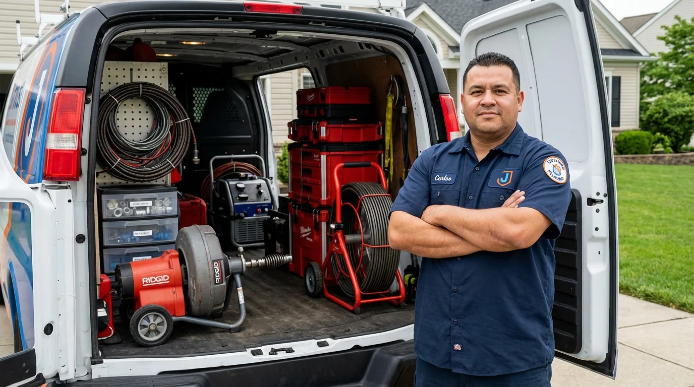 Professional drain cleaning equipment and Johns Plumbing LLC plumber in Southlake